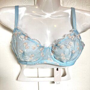 NWT Huit Paradis Sheer Bra - Blue Lace - 30D